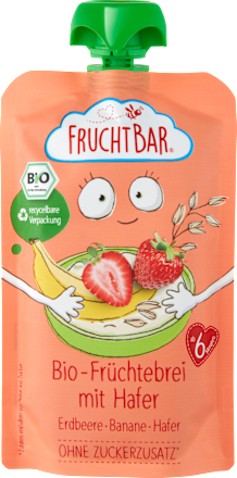 Quetschie Bio Früchte-Haferbrei Erdbeere, Banane und Hafer ab dem 6. Monat FruchtBar