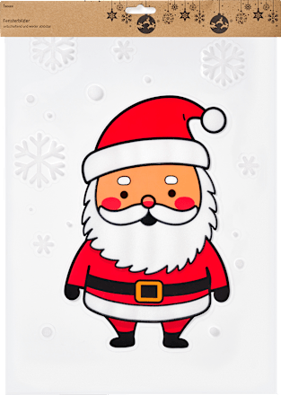 Fensterbild A3 Weihnachtsmann beflockt Dekorieren & Einrichten