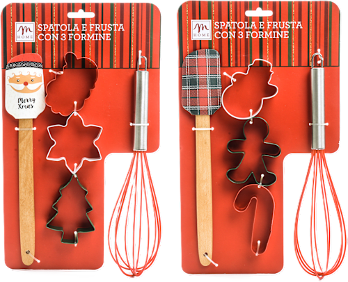 Set spatola, frusta e 3 formine biscotti assort. m HOME