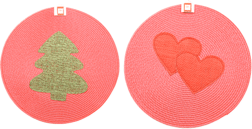 Sottopiatto rosso natalizio assort. m HOME