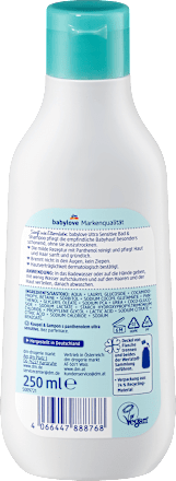 Otroška kopel in šampon za lase s pantenolom Ultra Sensitive babylove