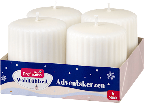 Adventné sviečky vrúbkované, ružová/biela Profissimo