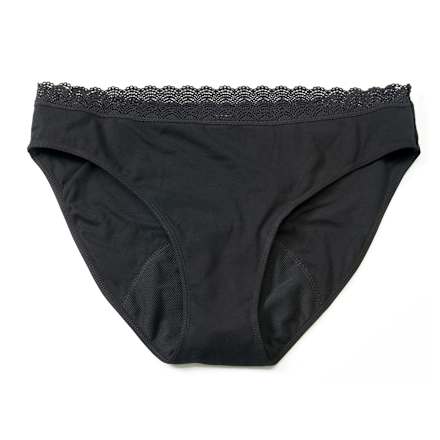 Periodenunterwäsche Slip Spitze nature schwarz, Gr. L Jessa