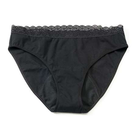 Periodenunterwäsche Slip Spitze nature schwarz, Gr. M Jessa