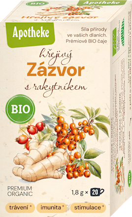 bio čaj Hřejivý zázvor s rakytníkem 20x1,8 g Apotheke