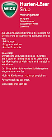 WICK Husten-Löser Sirup mit Honigaroma 200 mg/15 ml WICK