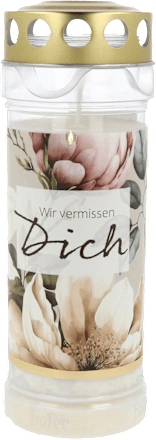 Grablicht Premium 7 Tage "Wir vermissen dich" hofer