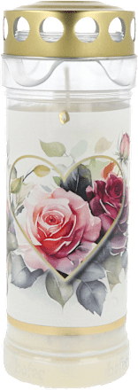 Grablicht Premium 7 Tage "Florales Herz" hofer