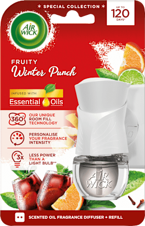 Električni osvježivač zraka komplet Essential Oils – Fruity Winter Punch AIRWICK