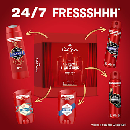 Tusfürdő, deo spray és deo stift válogatás ajándékcsomag Old Spice