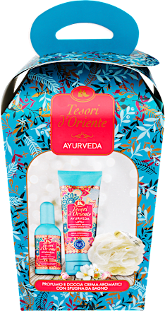 EdT, tusfürdő és fürdőszivacs ajándékcsomag Tesori d'Oriente