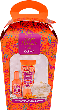 EdT, tusfürdő és fürdőszivacs ajándékcsomag Tesori d'Oriente