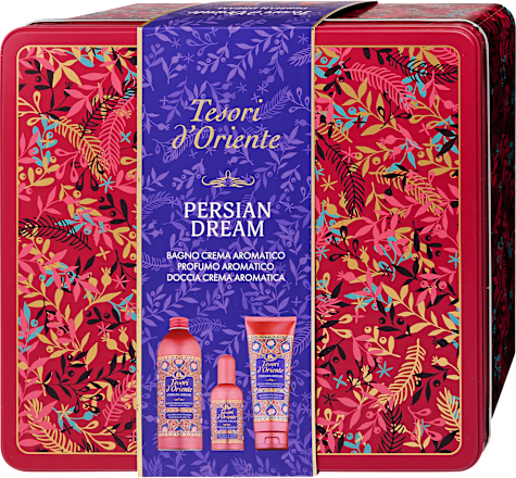 Eau de toilette, tusfürdő és habfürdő ajándékcsomag fémdobozban Tesori d'Oriente