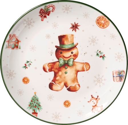 Teller Lebkuchenmännchen mit Zylinder Dekorieren & Einrichten