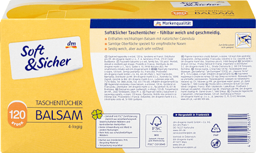 Taschentücher Box Balsam 4-lagig Soft&Sicher