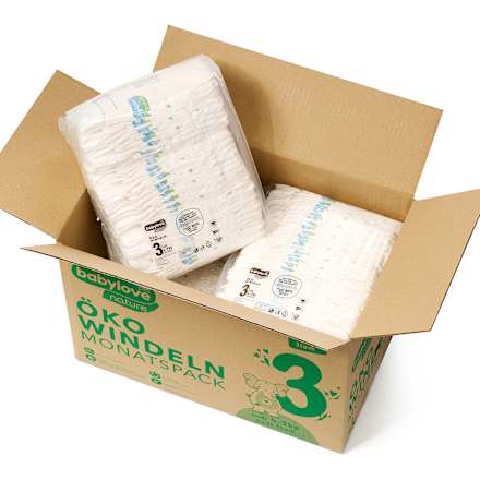 Windeln nature Gr. 3 Midi (4-9 kg) Monatspack babylove nature