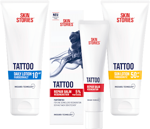 Tattoo Pflege Sonnenmilch LSF 50+ Skin Stories