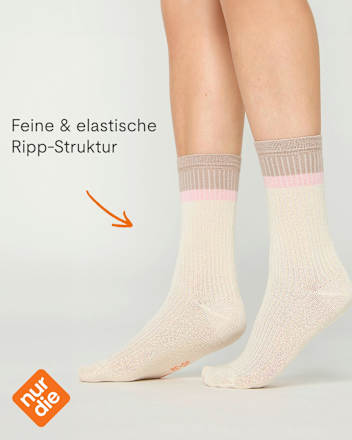 Socken mit Ripp-Optik & Modal, beige + rosa Gr. 39-42 nur die