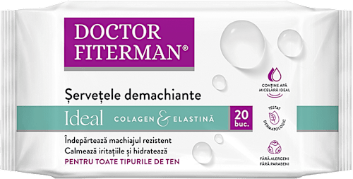 Șervețele demachiante cu colagen și elastină Fiterman Pharma
