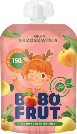 Mus jabłko, brzoskwinia  BOBO FRUT