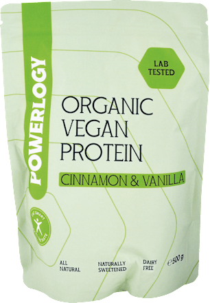 Bio Vegánsky proteín v prášku škorica - vanilka Powerlogy