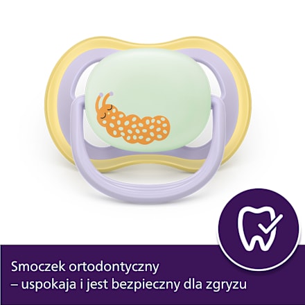 Smoczek uspokajający Ultra Air Nighttime 0-6m, dziewczynka, świecący w ciemności  PHILIPS AVENT