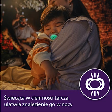 Smoczek uspokajający Ultra Air Nighttime 6-18m, dziewczynka, świecący w ciemności PHILIPS AVENT