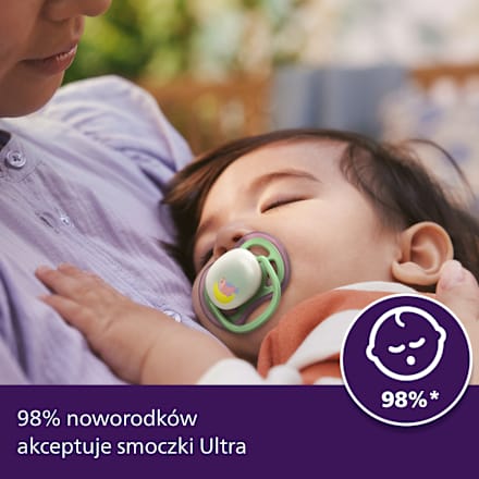 Smoczek uspokajający Ultra Air Nighttime 6-18m, dziewczynka, świecący w ciemności PHILIPS AVENT