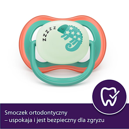 Smoczek uspokajający Ultra Air Nighttime 6-18m, chłopiec, świecący w ciemności PHILIPS AVENT