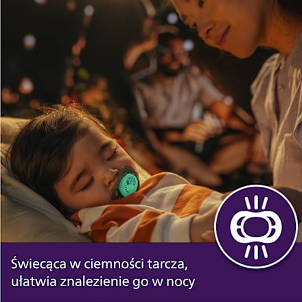 Smoczek uspokajający Ultra Air Nighttime 6-18m, chłopiec, świecący w ciemności PHILIPS AVENT