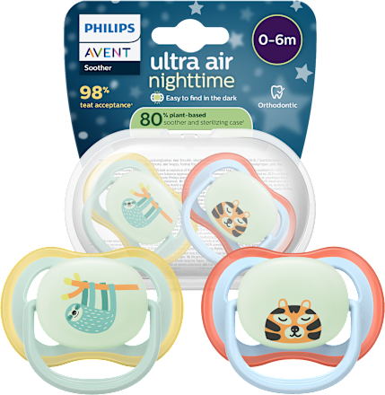 Smoczek uspokajający Ultra Air Nighttime 0-6m, chłopiec, świecący w ciemności PHILIPS AVENT