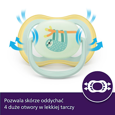 Smoczek uspokajający Ultra Air Nighttime 0-6m, chłopiec, świecący w ciemności PHILIPS AVENT