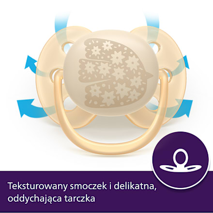 Smoczek uspokajający Ultra Soft 0-6m, neutral PHILIPS AVENT