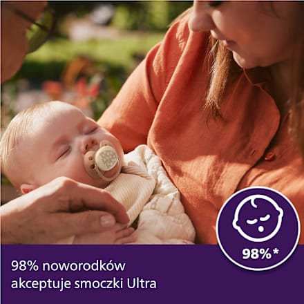 Smoczek uspokajający Ultra Soft 0-6m, neutral PHILIPS AVENT