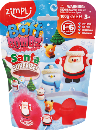 Šumivá bomba do kúpeľa s prekvapením Santa zimpli kids