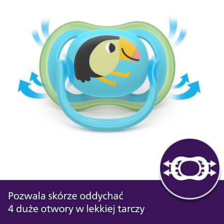 Smoczek uspokajający Ultra Air 6-18m, chłopiec PHILIPS AVENT