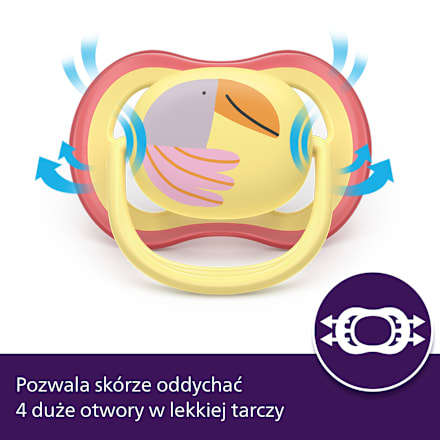 Smoczek uspokajający Ultra Air 0-6m, dziewczynka PHILIPS AVENT