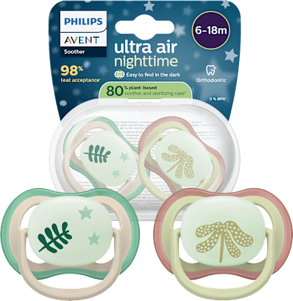Smoczek uspokajający Ultra Air Nighttime 6-18m, neutral, świecący w ciemności PHILIPS AVENT