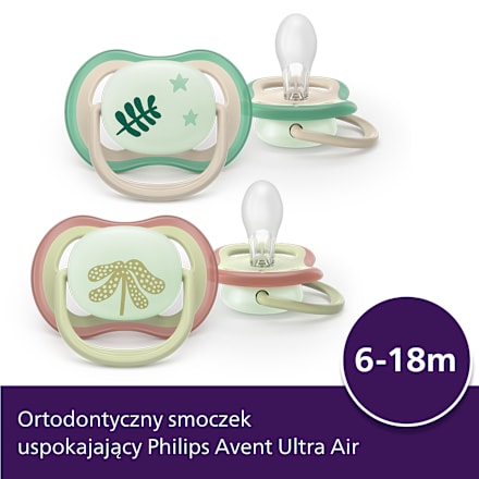 Smoczek uspokajający Ultra Air Nighttime 6-18m, neutral, świecący w ciemności PHILIPS AVENT
