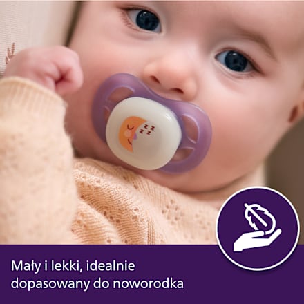 Smoczek uspokajający Ultra Start Nighttime 0-2m, świecący w ciemności, ortodontyczny, dziewczynka PHILIPS AVENT