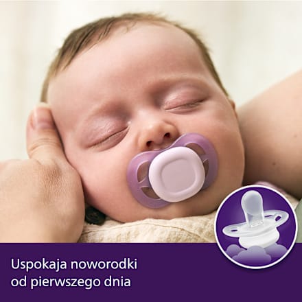 Smoczek uspokajający Ultra Start Nighttime 0-2m, świecący w ciemności, ortodontyczny, dziewczynka PHILIPS AVENT