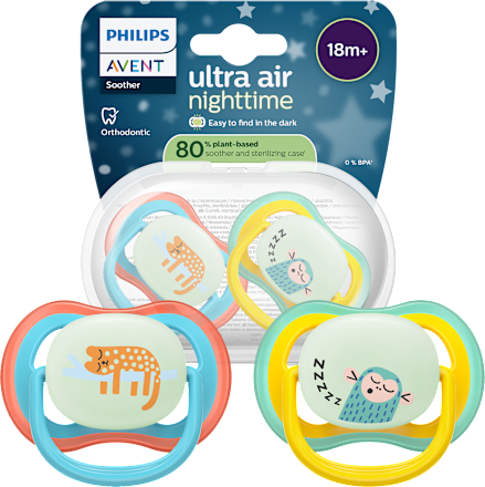 Smoczek uspokajający Ultra Air Nighttime 18m+, chłopiec, świecący w ciemności PHILIPS AVENT