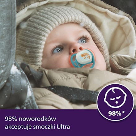 Smoczek uspokajający Ultra Air Nighttime 18m+, chłopiec, świecący w ciemności PHILIPS AVENT