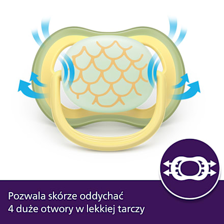 Smoczek uspokajający Ultra Air Nighttime 0-6m, neutral, świecący w ciemności PHILIPS AVENT
