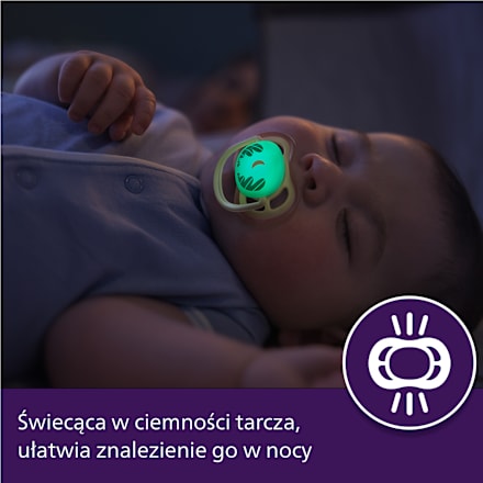 Smoczek uspokajający Ultra Air Nighttime 0-6m, neutral, świecący w ciemności PHILIPS AVENT