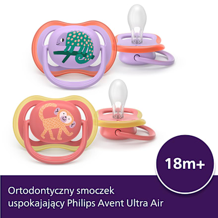Smoczek uspokajający Ultra Air 18m+, dziewczynka PHILIPS AVENT