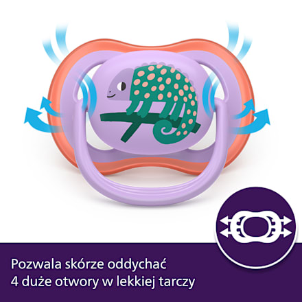 Smoczek uspokajający Ultra Air 18m+, dziewczynka PHILIPS AVENT