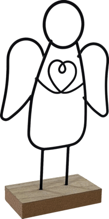 Metallaufsteller, Engel, schwarz-natur Dekorieren & Einrichten