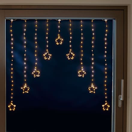 LED Lichtervorhang, Micro Sterne mit Timer, warmweiß (260 er) Dekorieren & Einrichten