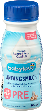 Mleko początkowe Pre, gotowe do spożycia, od urodzenia babylove
